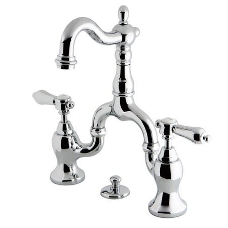 Kingston Brass KS7971BAL Bridge Bathroom Faucet with Brass Pop-Up, Polished Chrome KS7971BAL